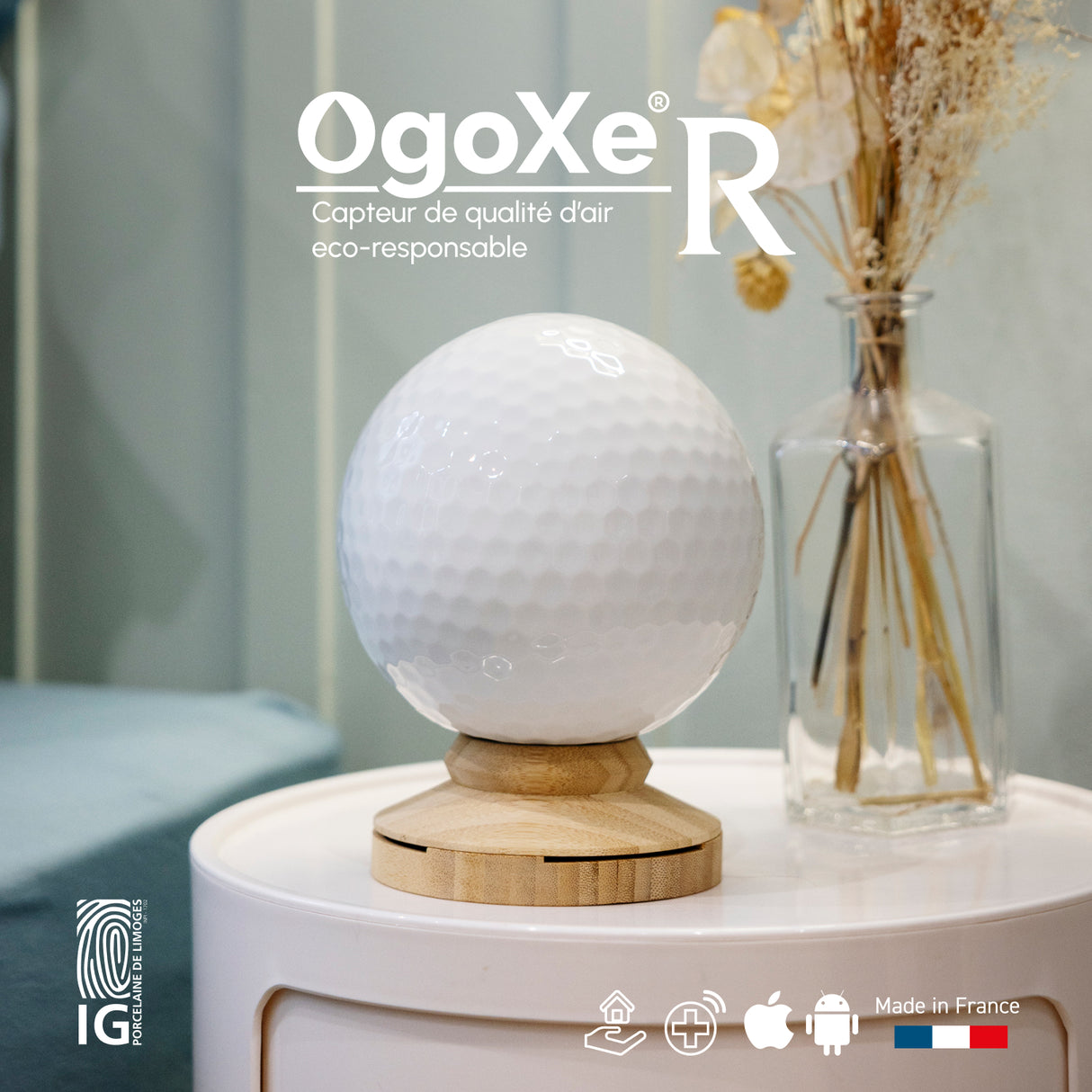 Ogoxe-R Golf - Capteur de Qualité de l'Air Élégant et Connecté