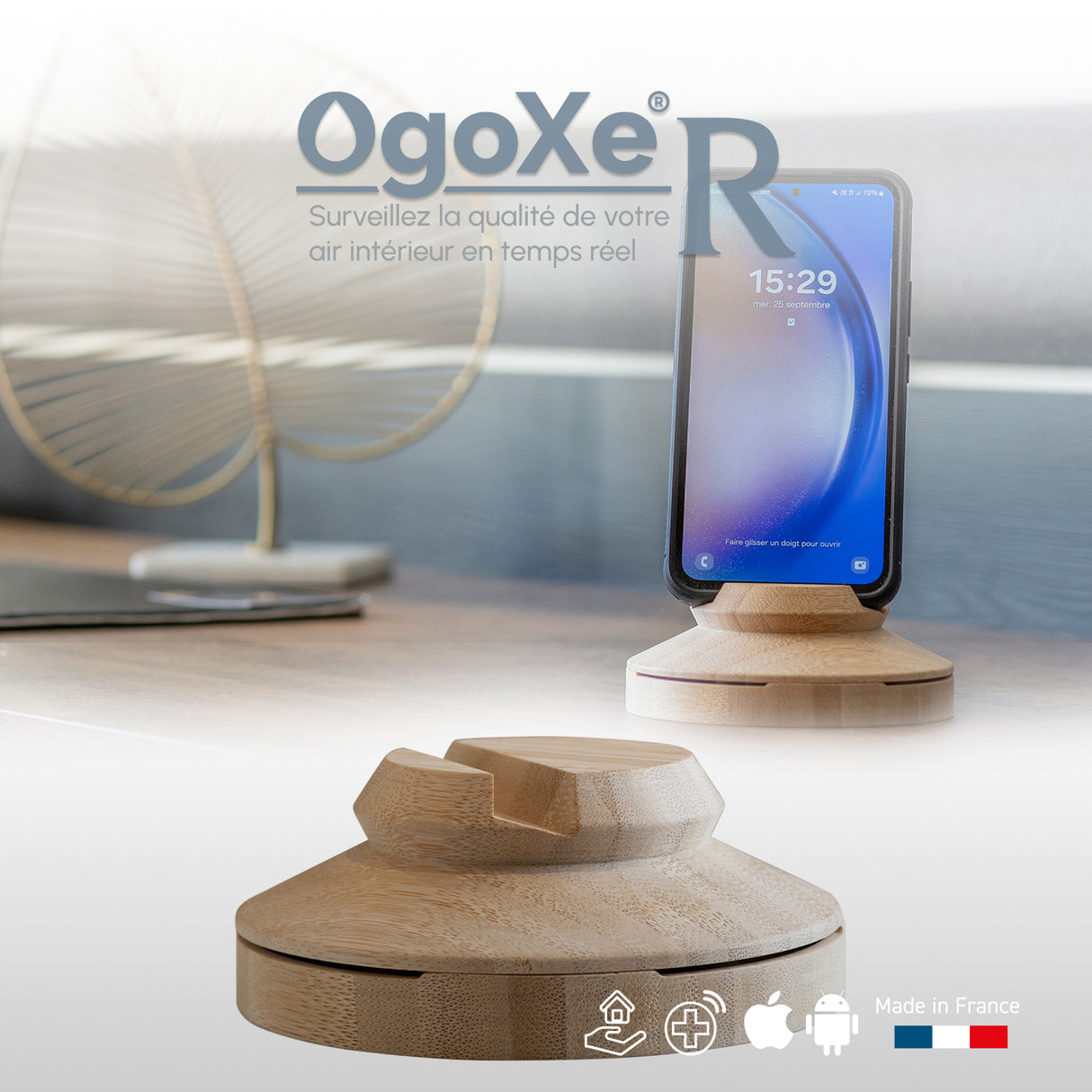 Ogoxe-R Socle Mobile - Surveillez la Qualité de l'Air en Tout Simplicité