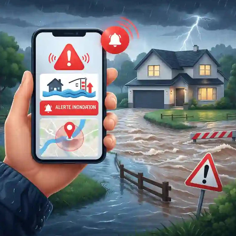 Réception d'un SMS en cas d'inondation