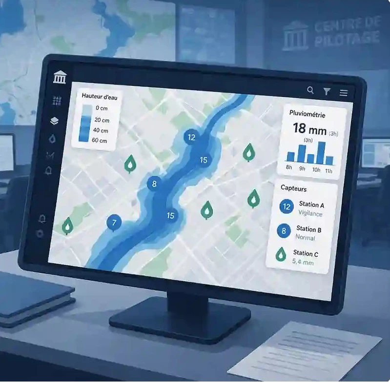 Données environnementales sur une carte