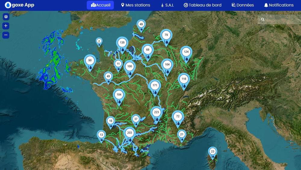 oGoXe App pour la surveillance et les alertes de risque d'inondation