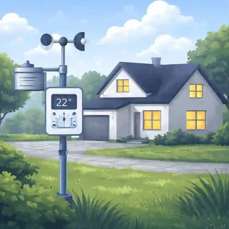 Station météo devant la maison